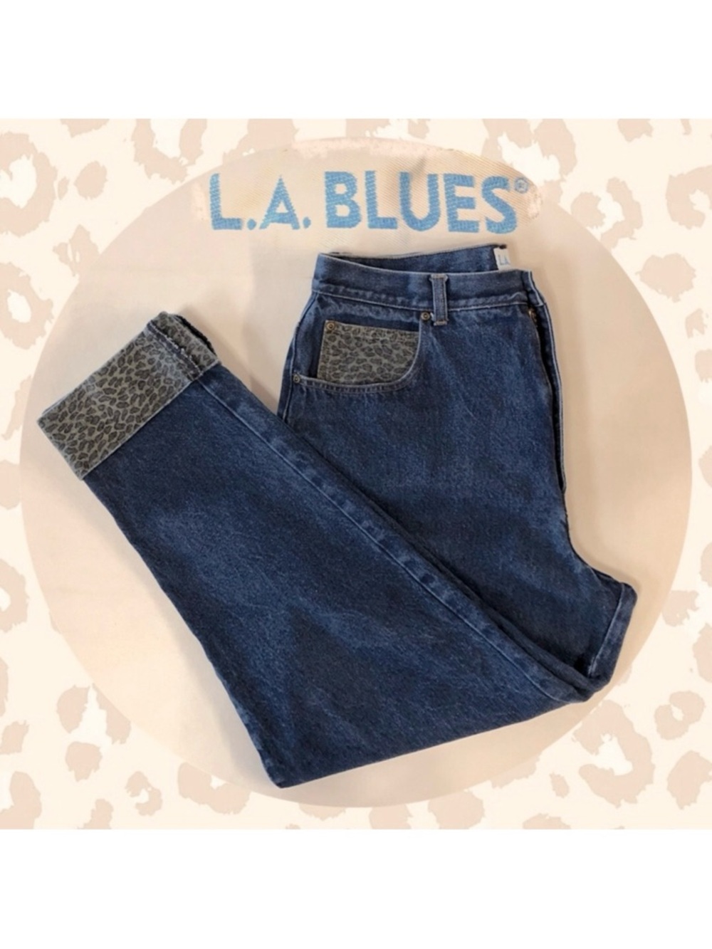 VINTAGE 80s LA BLUES High-Rise Tapered-Leg Jeans (34)